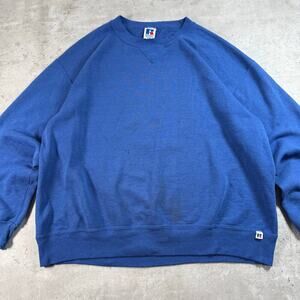 Vintage Russel Athletics blank blue crewneck sweatshirt size XXL made in usa
